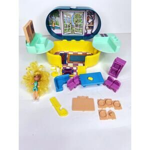 Vintage 1993 Caboodles Kitchen Portable Playset with Doll Toy Biz 18 Pcs.